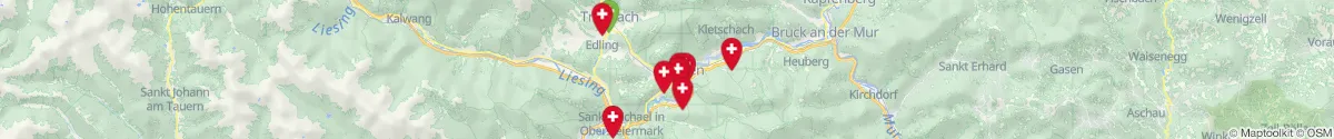 Map view for Pharmacies emergency services nearby Trofaiach (Leoben, Steiermark)